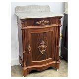 19th Century Mahogany Marble Top Half Commode