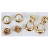 (3) Pairs of 14K Gold Ladies Earrings