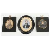 (3) Miniature Gentleman Portraits
