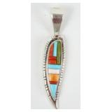 David Tune Navajo Turquoise Inlay Pendant
