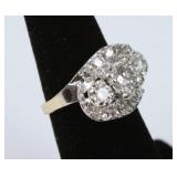 Ladies 14K Two Tone Diamond Bypass Ring