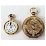 (2) 18K Gold Ladies Watches