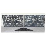 Matching Pair of 19th C. Cast Iron Railing Panels