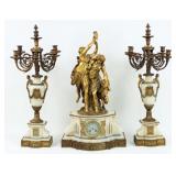 Napoleon III Clock Set by Raingo Freres 19th C.