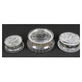 Three ABCG Cut Glass Jewel Boxes