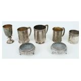 Sterling (4) Cups, & Goblet, Tiffany Cellars