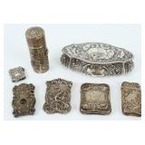 (7) Sterling Silver Match Safes & Boxes