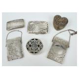 (6) Sterling Card Cases, Ring Boxes & Cigarette