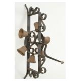 Wrought Iron Door Bell w/ Hand Rotating Bells