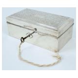 Japanese "Silver 950" Jewelry Box w/ Rosewood Tray