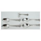 Tiffany Olympian Baby Food Pusher & Teaspoons