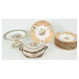 Old Paris Plates, Dresser Box & Worcester Tazza