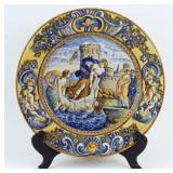 19th C. Italian Majolica Charger w/ Scene