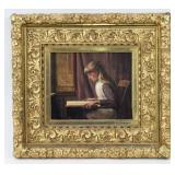 Maximilien E. Sand, (19th C) Girl Reading O/C