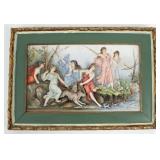 Antique Bas Relief Bisque Plaque Diana