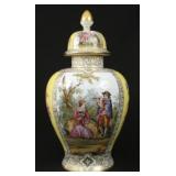 Richard Klemm Dresden Porcelain Capped Urn