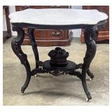 Mid 19th Century Walnut Marble Top Table