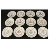 12 Sevres 19th C Porcelain Portrait Plates