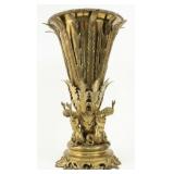 Monumental 19th C. Gilt Bronze Merman Vase