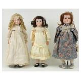 (3) G. M. B. Bergmann Waltershausen Bisque Dolls