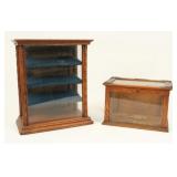 (2) Small Oak Antique Display Cases