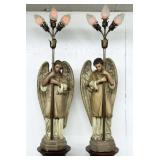 Pair of Cathedral Angel Lights On Stands