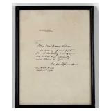Franklin Roosevelt Sgd Letter To Charl Williams