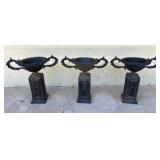 (3) Cast Iron Garden Urns Attr. to J. W. Fiske