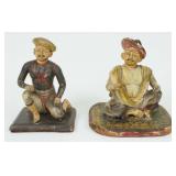 Pair of 19th C. Seated Maratha From India
