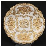 Meissen Rococo Gold Relief Porcelain Plate