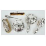 Assembled Art Nouveau Sterling Dresser Set