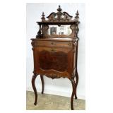 Victorian Walnut Drop Front Secretary
