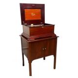 Mira Mahogany Disc Music Box w/ Cabinet Base