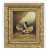C. 1890 O/C Baby Chick Painting