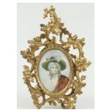 19th C. French Miniature of Lady w/ Hat