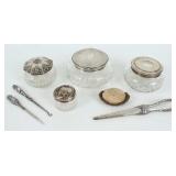 Sterling Powder Dishes, Glove Stretcher, Etc.