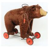 Steiff Riding Bear On Wheels