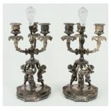 Pair of Pairpoint Silver Plate Candelabras