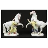 Pair of Meissen Horse and Grooms