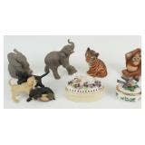 Group of Porcelain Figures, Music Box, & Dish
