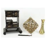 Chinese Vase & Carving, Japanese Cabinet