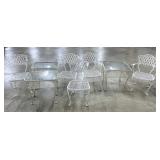 (8) Pcs. Wrought Iron Garden Set, Mid 20th C.