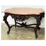 Rosewood Marble Top Table w/ Grapes, Attrib. Roux