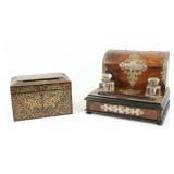Boulle Style Letter Box & Victorian Desk Stand