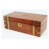 19th C. Mahogany Lap Desk w/ Tooled Leather