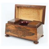Regency Chippendale Style Rosewood Tea Caddy