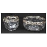 (2) Crystal Fruit Bowls w/ Silverplated Mount