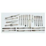 Group of Sterling Hollow Handled Knives & Serving