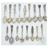 Group of (16) Indian Sterling Souvenir Spoons