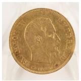 French Napoleon III 1857 A 10 Francs Coin